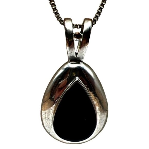 Silver Tone Black Onyx Necklace & Rhinestone Bracelets Set.   M54 - Picture 2 of 16